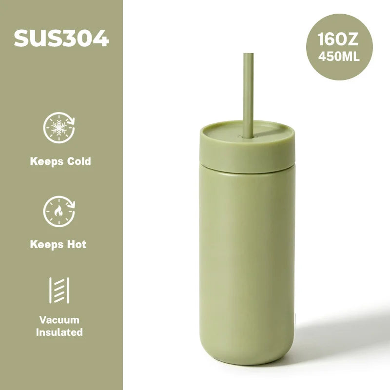 Matte Straw Tumbler — 450 ml
