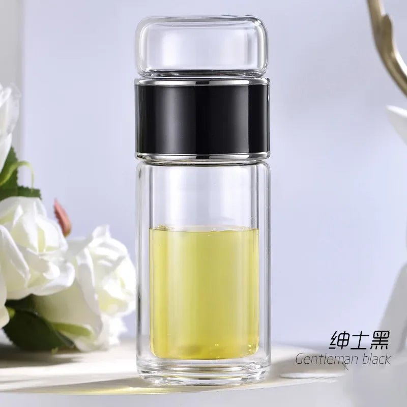 Glass Tea Infuser Bottle — Double Wall