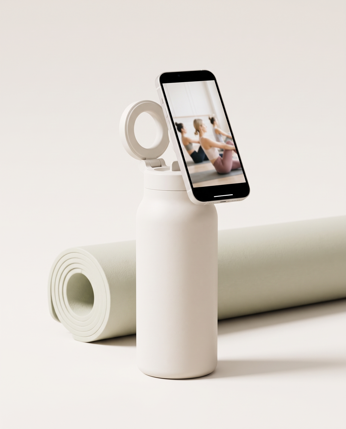 WELLURIA insulated bottle with magnetic phone mount